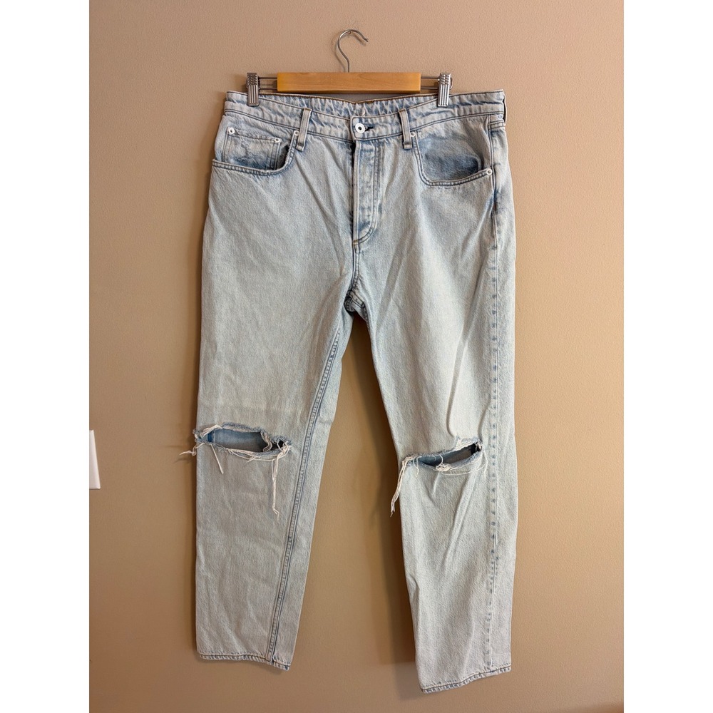 Rag & Bone Rosa Mid-Rise Boyfriend Jeans Rochelle Light Wash Distressed Size 31